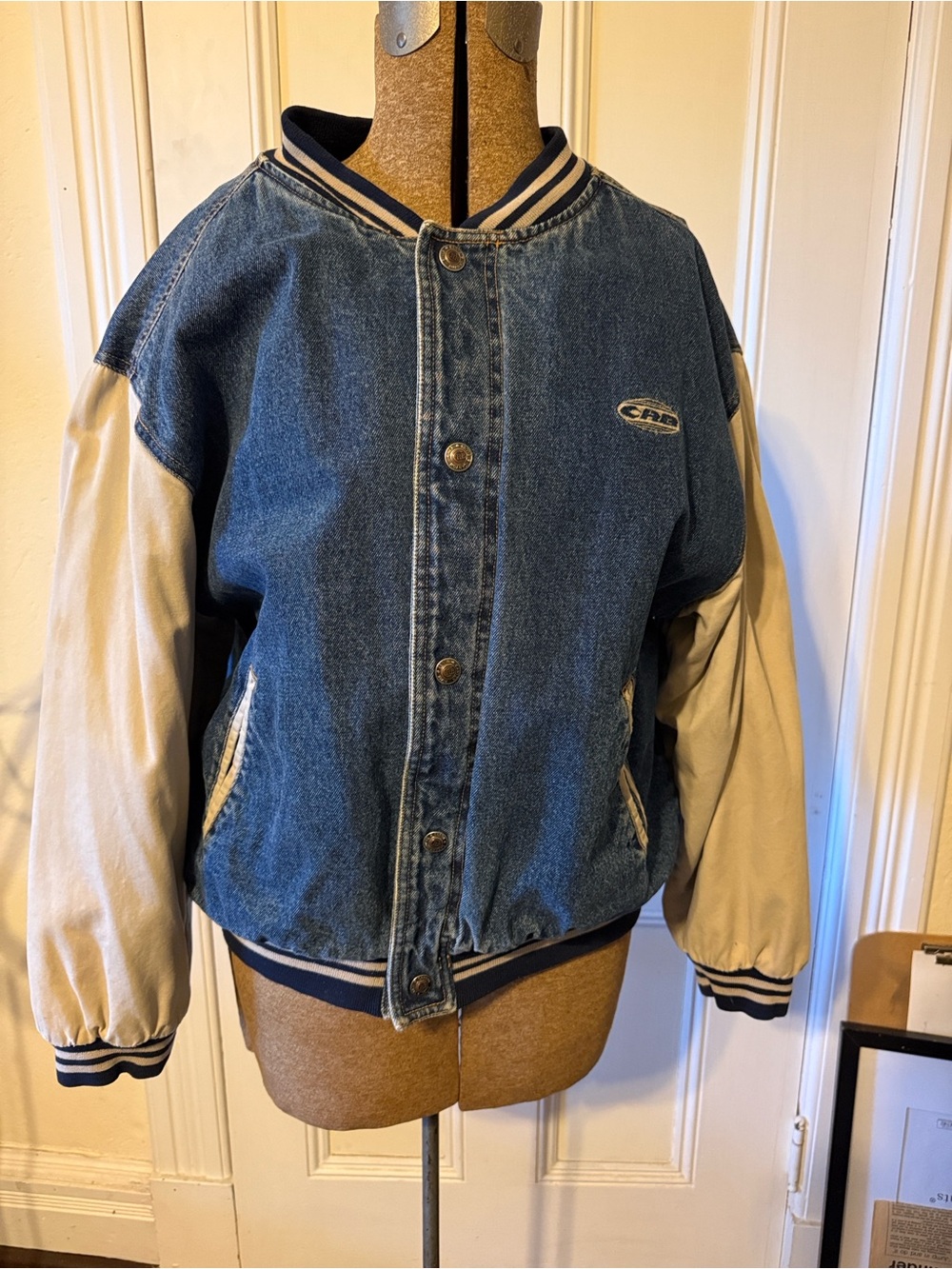 Canyon River Blues Dark Blue Bomber Jacket with Embroidered Logo